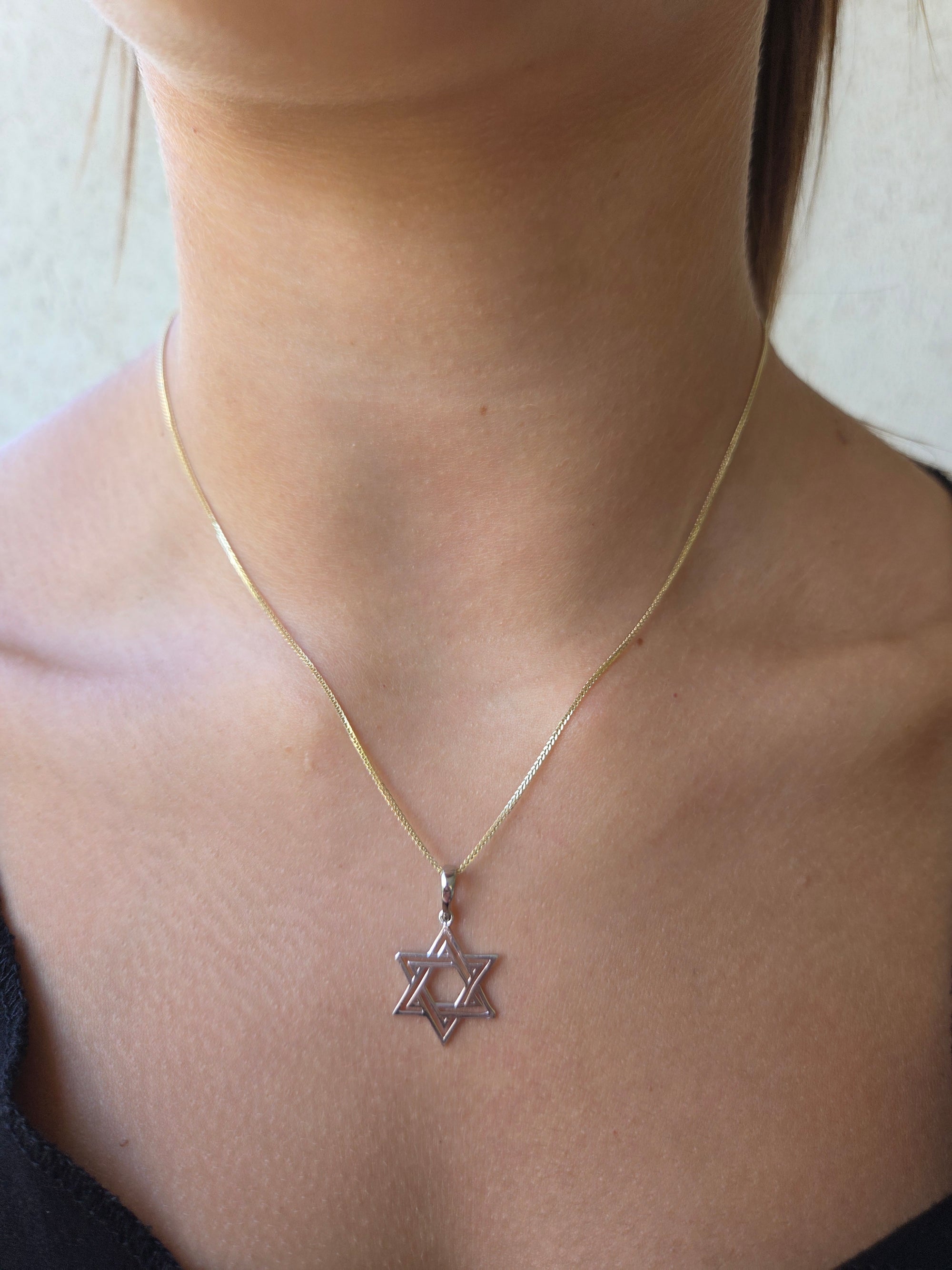 תליון מגן דוד "הארכיטקט" מזהב 14 קראט