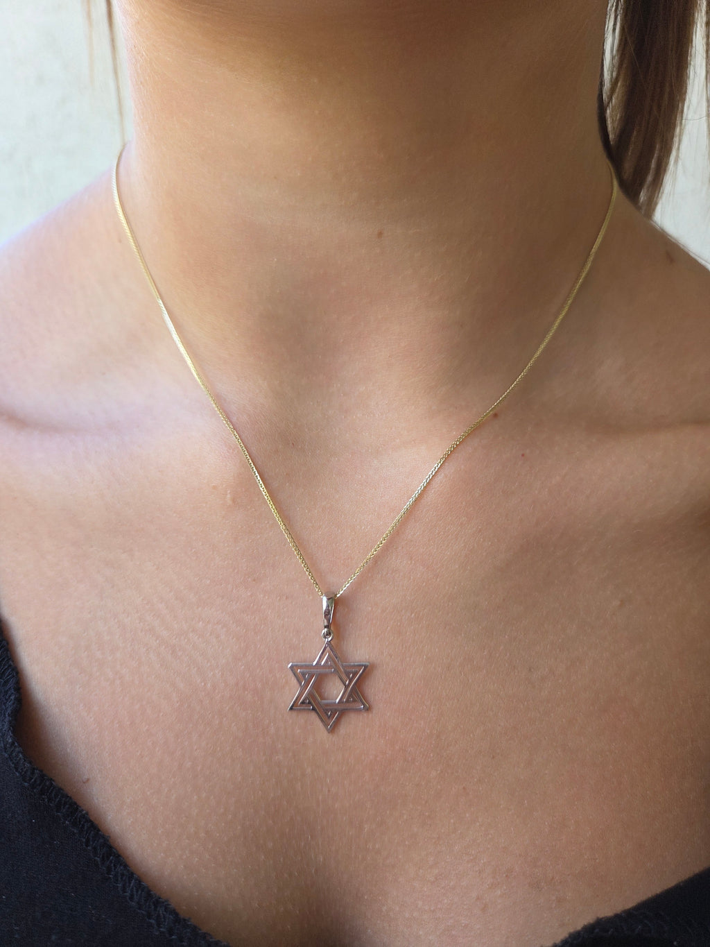 תליון מגן דוד "הארכיטקט" מזהב 14 קראט