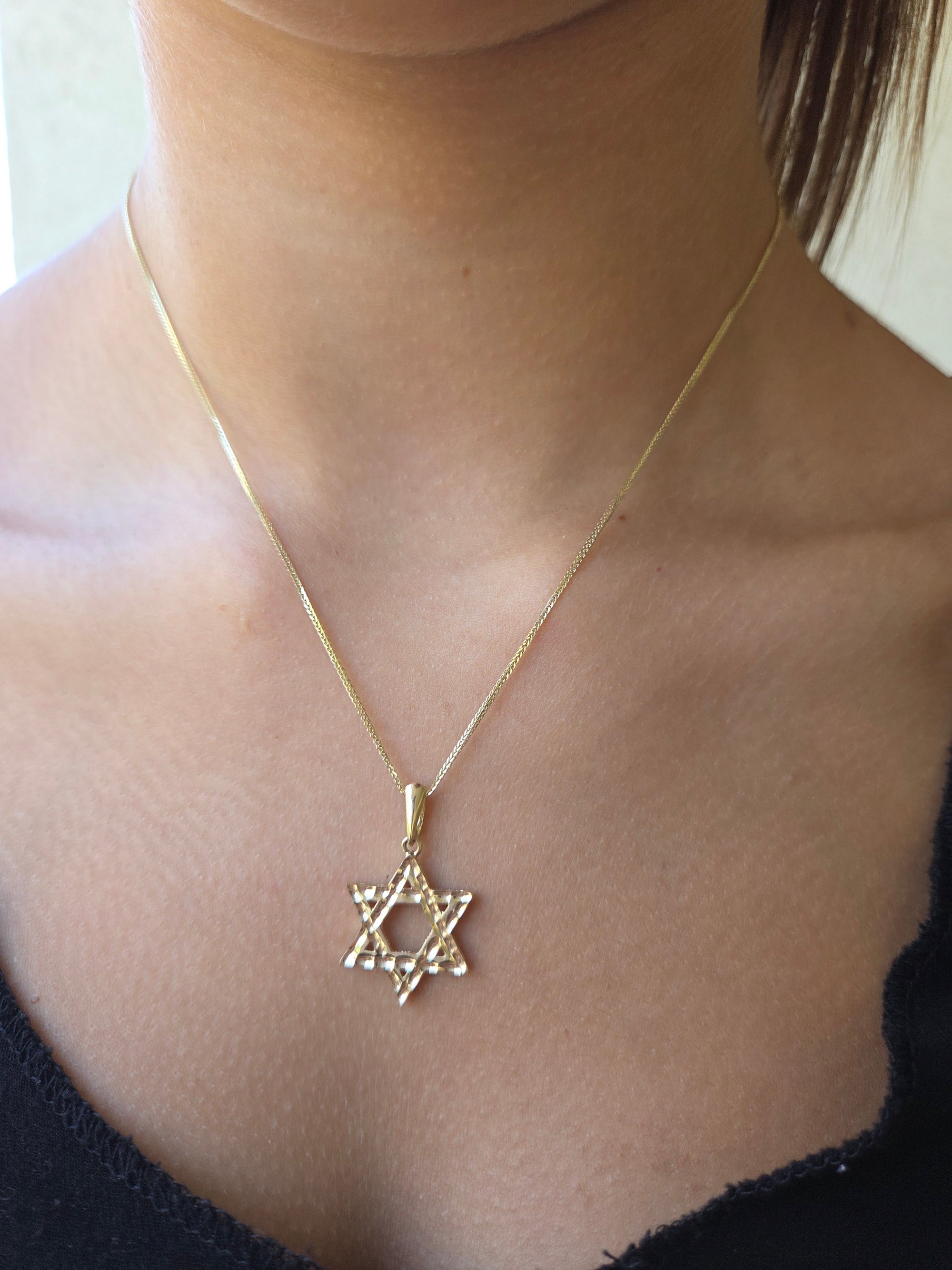 תליון מגן דוד "מסורת" מזהב 14 קראט