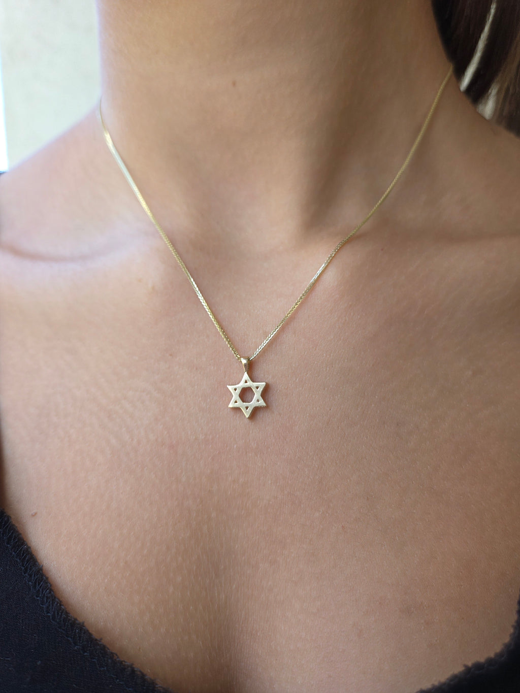 תליון מגן דוד מיני מזהב 14 קראט | UR 0.77 דגם