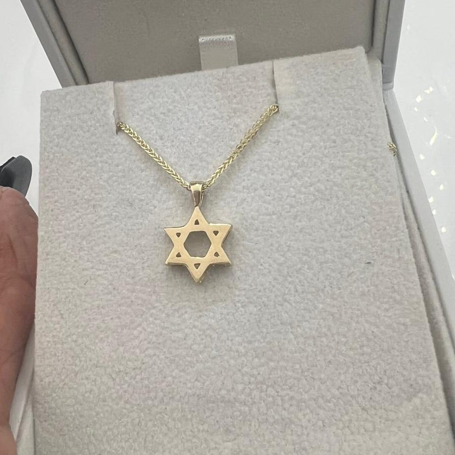תליון מגן דוד מיני מזהב 14 קראט