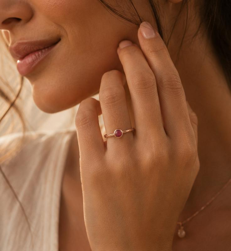 טבעת אבן טבעית רובי RUBY