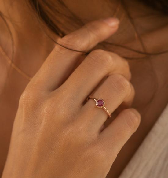 טבעת אבן טבעית רובי RUBY